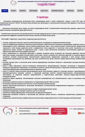 Предпросмотр для www.centr-sodeistvie.ru — Центр сопровождения детей и семей Содействие